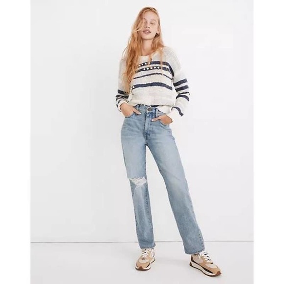 Madewell Women's Blue The Perfect Vintage Straight Jeans High Rise Size 28 - Picture 1 of 12